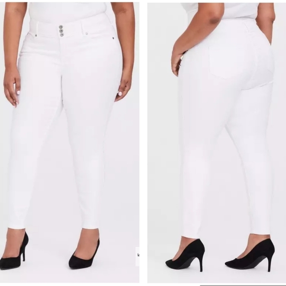 Torrid White Jegging Skinny Slim Fit Ankle Jeans High Rise Curvy Plus Comfy 5X - Picture 12 of 12